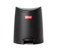 TATAY Bathroom Bin with Standard Pedal 3L | Practical and Functional Design | Made from Highly Resistant Materials | Compact and Easy to Use | Made in Spain | 19 x 21,8 x 22,1 cm - Black