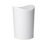 TATAY Bathroom Bin with Swing Lid | Compact and Modern Design | Durable Plastic and Easy to Clean | Made in Spain with 6L Capacity | 19 x 19 x 28 cm - White Toilet Bin