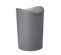 TATAY Bathroom Bin with Swing Lid | Compact and Modern Design | Durable Plastic and Easy to Clean | Made in Spain with 6L Capacity | 19 x 19 x 28 cm - Grey Toilet Bin
