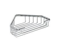 TATAY Bathroom Corner Shelf Brass | Includes Screws | Supports 5 kg | Compatible with No-Drill System (Quick Fix) | Moisture Resistant | Modern | Easy Drainage | 18 x 4,5 x 18 cm - Krom Model