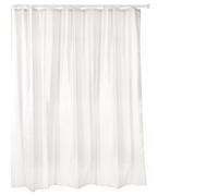 TATAY Bathroom curtain made of water-repellent polyester, washable, avoids humidity, in white colour, satin finish. Includes rings