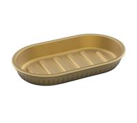 TATAY Bathroom Gold Soap Dish | Recycled and Resistant Plastic | Responsibly Made in Spain | Minimalist Design Soap Dish | Easy Cleaning | 15 x 8.2 x 2 cm - Baobab Collection