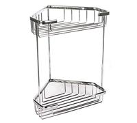 Tatay Krom Double Corner Storage Basket, 200 x 150 x 270, INOX/Laton Brass, Silver, One Size