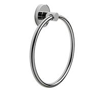 TATAY Bathroom Towel Ring, from the Martins bathroom accessories collection, Stainless Steel and Zamak, Double Fixing System with Screws and Glu fix. Measures: 19,5 x 5 x 22 cm.