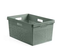 TATAY Bohol Laundry Basket, 40L Capacity, Polypropylene, BPA Free, 100% Recycled Plastic, Green, Dimensions: 36 x 52.5 x 26 cm