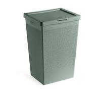 TATAY Bohol Laundry Basket with Lid, 60L Capacity, Polypropylene, BPA Free, 100% Recycled Plastic, Green, Dimensions: 42.5 x 35.5 x 62 cm