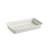 TATAY Bohol Soap Dish for Bathroom, Polypropylene, BPA Free, 100% Recycled Plastic, White. Dimensions: 14 x 8.5 x 2 cm