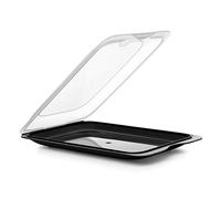 TATAY Cold Cuts & Meats Storage Fresh, BPA Free, Reusables, Stackables, Dishwasher & MWO, 1 Piece, Black/White, Measures 17 cm x 3.2 cm x 25.2 cm