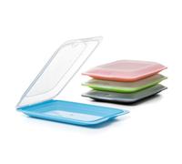 TATAY Cold Meat Container for Fridge | 1 Unit Standard | Fridge Storage | Removable Lid, Stackable | Microwave, Freezer and Dishwasher Safe | BPA-Free, 17 x 3.2 x 25.2 cm, Assorted Colours