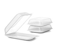 Tatay Set of 3 Cold Meat Containers with Lid MAXI, BPA Free, Reusable, Stackable, Dishwasher and Microwave Safe, Pergamon White Colour. Sizes 17 x 6,2 x 25,2 cm