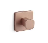 TATAY Colgador Toallero Baño Sin Taladro con Sistema de Fijación 3M | Cómodo y Sin Taladrar | Acabado Mate y Elegante | 100% inoxidable | Resistencia 5 kg | 6 x 4,6 x 6cm - Colección Kalo - Oro Rosa