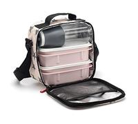 TATAY Cool Bag Lunch Box - Urban Food&Drink Casual 3L | 2 x 0.5L Containers + 0.4L Bottle | Waterproof | Triple-Layer Insulation, Semi-Rigid | Inner Pocket | 22.5x10x22 cm, Pink Stars