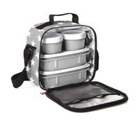 TATAY Cool Bag Urban Food Casual Semi-Rigid Body Practical Inner Pocket | Cool Bag Lunch | Capacity 3 L | Dimensions 22.5x10x22 cm | Triple-Layer Insulation | Waterproof Outer Material, Grey Stars