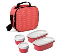 TATAY Cool Bag Urban Food Casual Waterproof Outer Material Semi-Rigid Body | Cool Bag Lunch | Capacity 3 L | Dimensions 22.5x10x22 cm | Triple-Layer Insulation | Practical Inner Pocket, Red Polka Dots