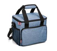 TATAY Cool Bag Urban Food Picnic Triple-Layer Insulation 4 Pockets | Cool Bag Lunch | Capacity 11 L | Dimensions 28.5x21x24 cm | Semi-Rigid Body | Removable Shoulder Strap, Denim Blue