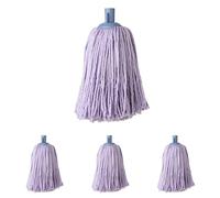 Tatay Corded Mop, with Polyethylene backing and Polyester microfibres, Universal Thread, High Absorption, Violet colour. Measures 10 x 7 x 30 cm (Pack of 4)
