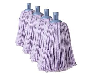 Tatay Corded Mop, with Polyethylene backing and Polyester microfibres, Universal Thread, High Absorption, Violet colour. Measures 10 x 7 x 30 cm (Pack of 4)