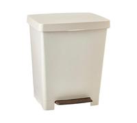 TATAY Cubik ECOHOME Pedal Bin, 21L Capacity, Retractable Pedal, Polypropylene, BPA Free, 30L Trash Bag, 100% recycled materials, Color Beige, Measures 33.5 x 30 x 39 cm