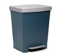 TATAY Cubik Rubbish Bin Kitchen with Pedal 21L | Matte Finish | Indoor and Outdoor Use | Fits 20L to 30L Bags | BPA-Free Durable Plastic | 33.5x30x39 cm, Blue