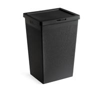 TATAY Dirty Clothes Basket 60L Bohol | Minimalist Design | Flip Lid & Side Handles | Optimal Ventilation | 100% Recycled BPA-Free Plastic | 42.5x33.5x60 cm, Black