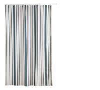 TATAY Fabric Shower Curtain 140 x 200 cm | Includes 8 Hooks | Washable Shower Curtain with Modern Design | Durable Polyester Fabric | Timeless Model - White, Beige & Green