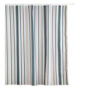 TATAY Fabric Shower Curtain 220 x 200 cm | Includes 16 Rings | Washable Shower Curtain with Modern Design | Durable Polyester Fabric | Timeless Model - White, Beige & Green