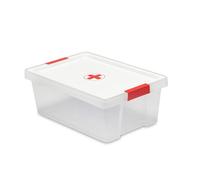TATAY First Aid Box 7L | Plastic Storage Box with Lid | Lid with Hinges Included | Ergonomic Handles | Recycled BPA-Free Plastic | 25x36x13.5 cm, White