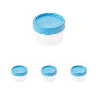TATAY Food Container 0.2L Twist | Screw-Top Lid | Plastic Food Containers with Lids | Microwave, Dishwasher, Fridge & Freezer Safe | BPA-Free Plastic | 8.5x8.5x6 cm, Blue (Pack of 4)