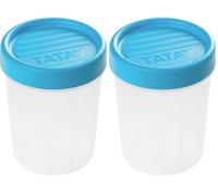 TATAY Food Container 0.4L Twist | Screw-Top Lid | Plastic Food Containers with Lids | Microwave, Dishwasher, Fridge & Freezer Safe | BPA-Free Plastic | 8.5x8.5x11.1 cm, Blue (Pack of 2)