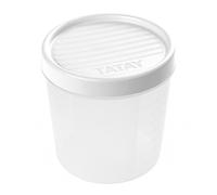 TATAY Food Storage, Airtight, 1L of Capacity, Screw Lid, BPA free, Suitable Microwave and Dishwasher, White. Measures: 12 x 12 x 12,5 cm