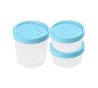 TATAY Set of 3 Food Storage (1 x 1.3L, 1 x 0.5L, 1 x 0.2L), Screw Lid, BPA free, Suitable Microwave and Dishwasher, Blue