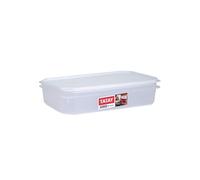 TATAY Food Storage, Airtight, 2.1 L of Capacity, Flexible Pressure Lid, BPA free, Suitable Microwave and Dishwasher, White. Measures: 28,5 x 18,5 x 6 cm