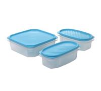 TATAY Food Container Top Flex 1x1.3L + 2x0.5L 3-Piece Set Dishwasher Safe | Food Container Kitchen | Capacity 3 L | BPA-Free Material | Microwave Safe | Freezer Safe | Secure Pressure Lid, Blue