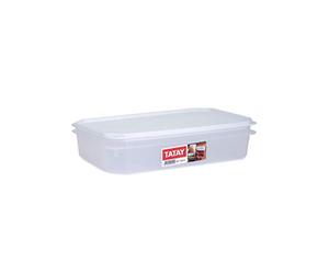 TATAY Food Container Top Flex 2.1 L Dishwasher Safe Microwave Safe | Food Container Kitchen | Dimensions 28.5x18.5x6 cm | BPA-Free Material | Freezer Safe | Secure Pressure Lid, White