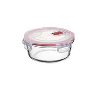 TATAY Glass Container Cook & Eat 0.6 L 15.6x15.6x6.3 cm Leakproof BPA-Free | Glass Container Kitchen | Borosilicate Glass | Microwave Safe | Freezer Safe | Oven Safe | Secure Clip Lid | Steam Valve, Red