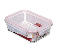 TATAY Glass Food Storage, Airtight, 1.5L of Capacity, Clip Lid, BPA free, Suitable Microwave, Dishwasher, Oven & Freezer. Red. Measures: 17.7 x 23x 7.6 cm