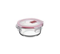 TATAY Glass Container with Lid 0.4L Cook & Eat | Borosilicate Glass | Airtight Clip Lid, Steam Valve | Microwave, Oven, Fridge & Freezer Safe | BPA-Free | 13.7x13.7x6.2 cm, Red