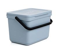 TATAY Kitchen Bin Set | 1 Smart Food Waste Caddy 6L Blue Without Bracket + 4 Easy Waste Recycling Bins 20L White | Compact & Modular Design | Click-Lid System | Made from Recycled Material