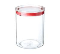 Tatay Kitchen Jar, 1.5L Capacity, Airtight, BPA-Free, Dishwasher Safe, Transparent, Red, Measures 12.5 x 12.5 x 17 cm