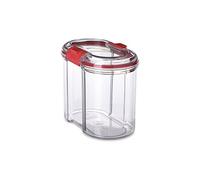 TATAY Kitchen Storage Container 1 L | Clear Kitchen Canister | Airtight Seal | Stackable | BPA-Free Plastic | Dishwasher Safe | 9 x 15.5 x 13 cm, Red