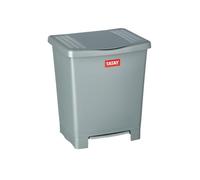 Tatay Millenium Pedal Bin, 23L Capacity, Retractable Pedal, Polypropylene, BPA Free, 30L Trash Bag, Gray, Measures 33.5 x 30 x 39 cm.