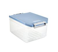 TATAY Plastic Storage Box with Lid 14L Multipurpose - Classic | Lid with Hinges Included | Ergonomic ABS Handles | Stackable and Durable Design | BPA Free Plastic | 27x39x19 cm, Blue