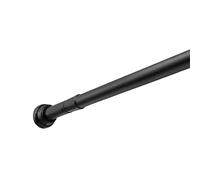 TATAY No Drill Curtain Pole Shower Curtain Rod 110-190 cm | Ø2.2 cm Adjustable Aluminum Shower Pole | Matte Finish | No Drill Installation | Heavy-Duty End Supports | 5-Year Warranty - Black