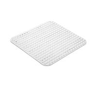 TATAY Non Slip Bath Mat | 50% Recycled Material | Strong Suction Cups & Comfortable Feel Durable | Soft Touch | 54x54 cm - White