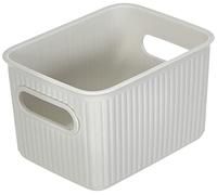 TATAY Plastic Storage Basket 1.5 L Baobab | Organizer Box | Integrated Handles | Compact and Versatile Design | Recycled BPA-Free Plastic | 12.5x16.4x10 cm, White