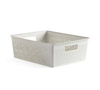 TATAY Rectangular Organiser Box 12L Bohol, Polypropylene, BPA Free, 100% Recycled Plastic. White. Measures 30 x 39 x 13,5 cm