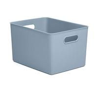 TATAY Plastic Storage Basket 22 L Baobab | Organizer Box | Integrated Handles | Compact and Versatile Design | BPA-Free Plastic | 29.4 x 38.5 x 23 cm, Blue