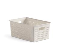 TATAY Plastic Storage Basket 4L Bohol | Organiser Box | Optimal Ventilation | Stackable Modular System | Integrated Handles | BPA-Free Recycled Plastic | 17.5x27x11.5 cm, Ecohome
