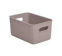 TATAY Plastic Storage Basket 5 L Baobab | Organizer Box | Integrated Handles | Compact and Versatile Design | BPA-Free Plastic | 18,1x27,2x13 cm, Taupe