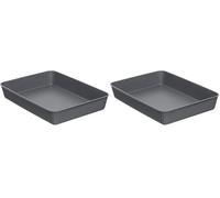 TATAY Plastic Storage Basket A4 Baobab | Drawer Organiser | Elegant Functional Design | Home & Office Organisation | Recycled BPA-Free Plastic | 24.7x33.6x5.6 cm, Grey (Pack of 2)